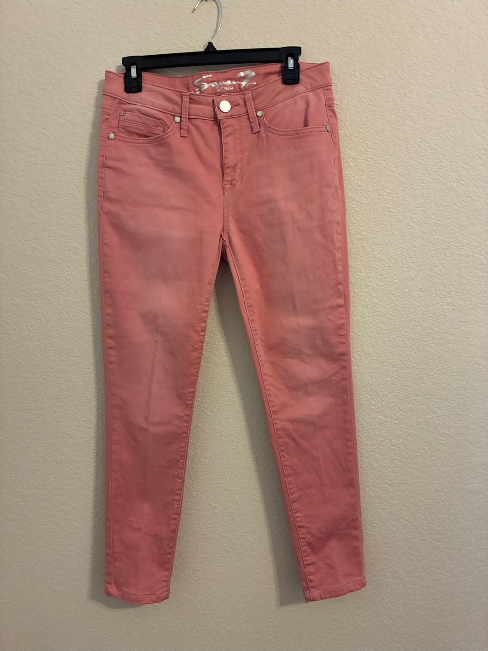 Seven7 Coral Pink Skinny Jeans size 6